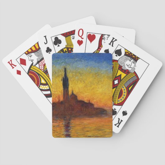 Jeu De Cartes Coucher de soleil de Monet Venise Impressionnisme (dos)