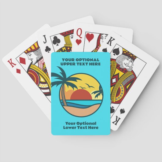 Jeu De Cartes Coucher de soleil de plage tropical (dos)