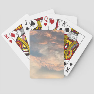Jeu De Cartes coucher de soleil d'été bleu ciel, rose poussiéreu