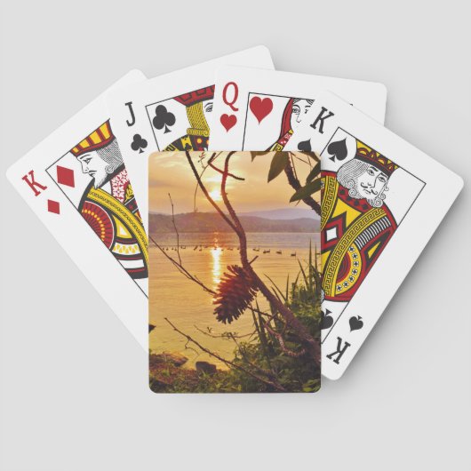 Jeu De Cartes Coucher de soleil du lac Pinecone (dos)
