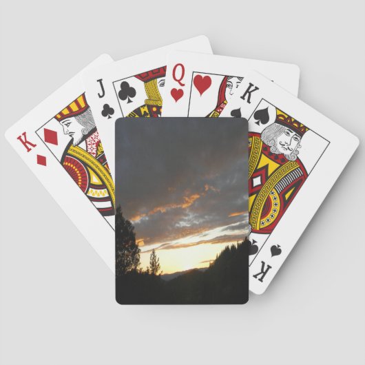 Jeu De Cartes Coucher de soleil nuageux doré...... Lecture de ca (dos)