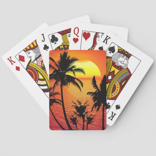 Jeu De Cartes Coucher de soleil tropical (dos)