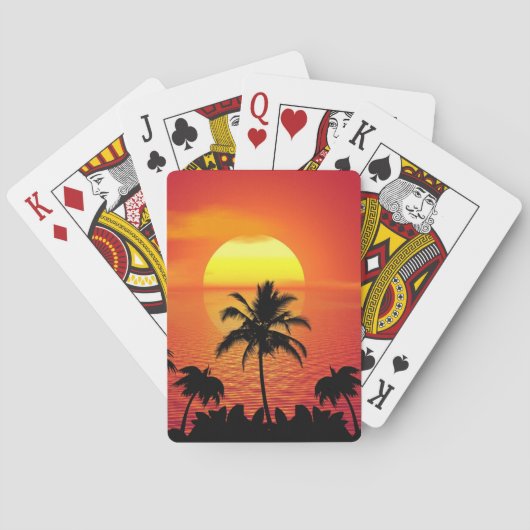 Jeu De Cartes Coucher de soleil tropical (dos)