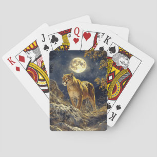 Jeu De Cartes Cougar in the Moonlight Wildlife Art