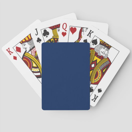 Jeu De Cartes Couleur solide Indigo de la marine | Classique et (dos)
