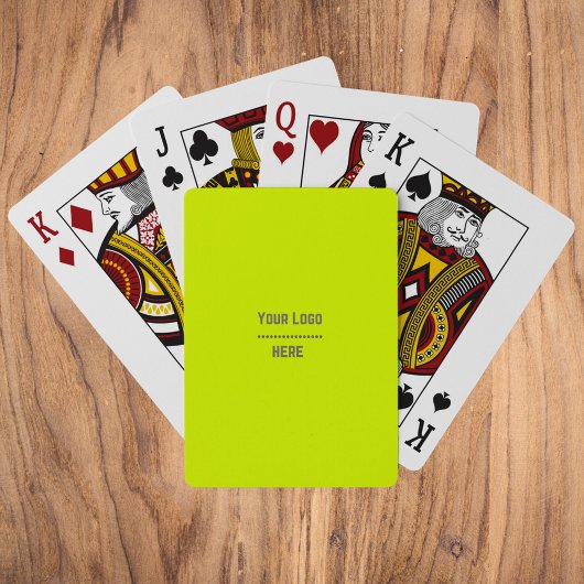 Jeu De Cartes couleur solide jaune fluorescent - votre logo