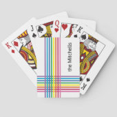 Jeu De Cartes Couleurs arc-en-ciel colorées Motif à rayures (dos)