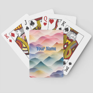 Jeu De Cartes Couleurs d'aquarelle motif ondulé coloré