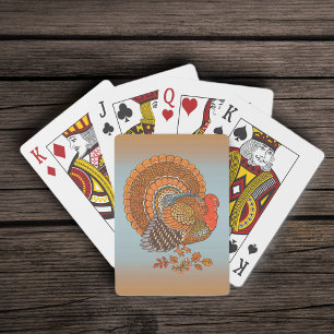 Jeu De Cartes Couleurs d'automne Dinde Feuilles Thanksgiving
