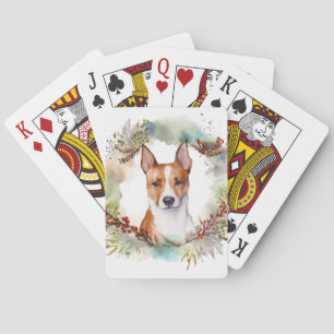 Jeu De Cartes Coupe de fête de la couronne de Noël Basenji