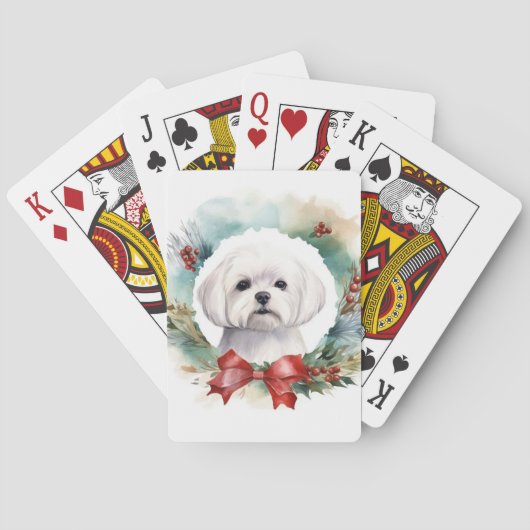 Jeu De Cartes Coupe festive de gerbes de Noël maltaises (dos)