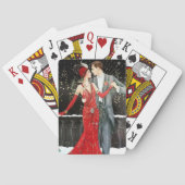 Jeu De Cartes couple de Noël art déco rétro (dos)