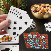 Jeu De Cartes Couple de squelettes rétro s'embrassant (In Situ)