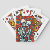 Jeu De Cartes Couple de squelettes rétro s'embrassant (dos)