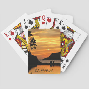 Jeu De Cartes Couple Dog Beach Sunset sur la côte californienne
