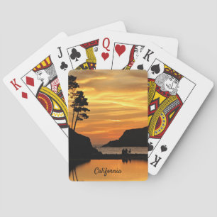 Jeu De Cartes Couple Dog Beach Sunset sur la côte californienne