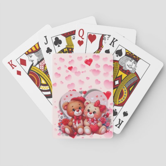 Jeu De Cartes Couple d'ours en peluche (dos)