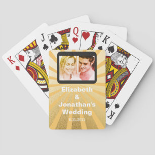 Jeu De Cartes Couples d'or et blanc Photo Retro Glam Favoriser