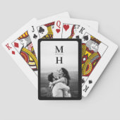 Jeu De Cartes Couples Initiales Retro Photo Monogramme Noir (dos)