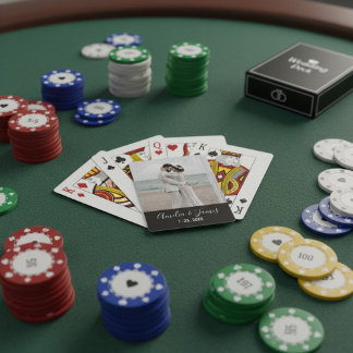 Jeu De Cartes Couple's Wedding Engagement Photo Date