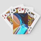 Jeu De Cartes Courbes torsadées en bleu surligné et orange acryl (dos)