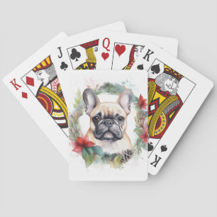 Jeu De Cartes Couronne de Noël de Bouledogue Français Chien de f