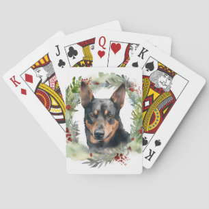 Jeu De Cartes Couronne de Noël festive de Kelpie australien