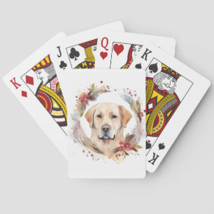 Jeu De Cartes Couronne de Noël festive du Labrador