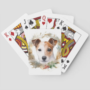 Jeu De Cartes Couronne de Noël festive Jack Russell Pup