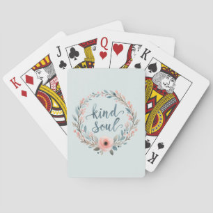 Jeu De Cartes Couronne florale de l'âme gentille Citation à l'aq