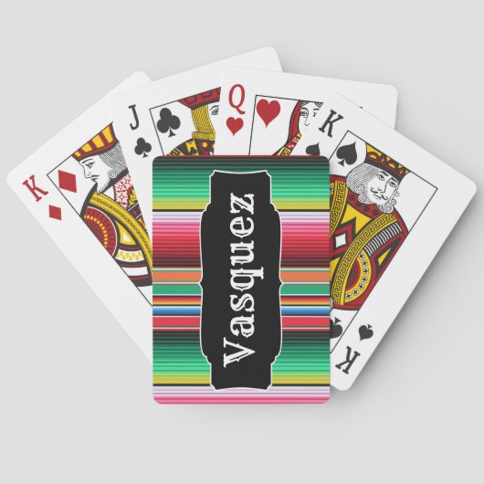 Jeu De Cartes Couverture mexicaine de Serape d'Espagnol fait sur (dos)