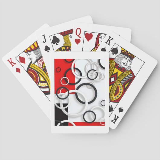 Jeu De Cartes Couverture Sherpa Cercles Rouge Noir (dos)
