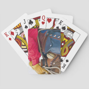 Jeu De Cartes Cow-boy à cheval portant des chaps en cuir