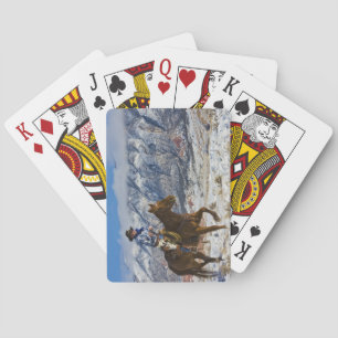 Jeu De Cartes Cow-boy sur un cheval portant des chaps en cuir