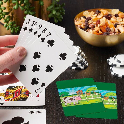 Jeu De Cartes Cow Grazing On A Farm Animals Playing Cards
