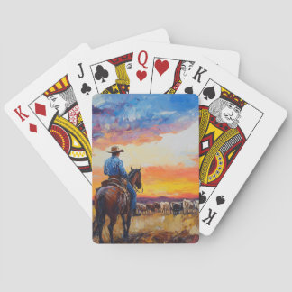 Jeu De Cartes Cowboy Sunset Jouer Des Cartes