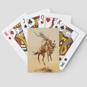 Jeu De Cartes Cowboy sur un cheval qui rue #2 par Edward Borein