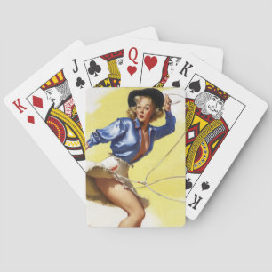 Jeu De Cartes Cowgirl avec Lasso