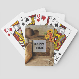 Jeu De Cartes Cowgirl Maison Heureuse Style Cowboy Avec Bottes D