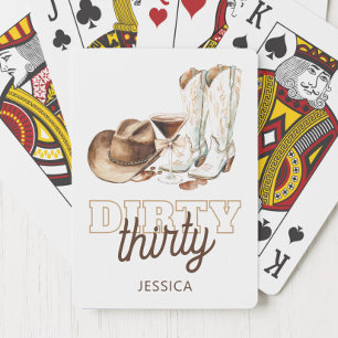 Jeu De Cartes Cowgirl occidentale Blanc Sale Trentaine 30e Anniv