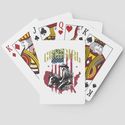 JEU DE CARTES COWGIRL USA (dos)