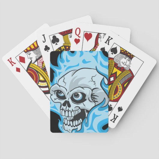 Jeu De Cartes Crâne à flammes bleues (dos)