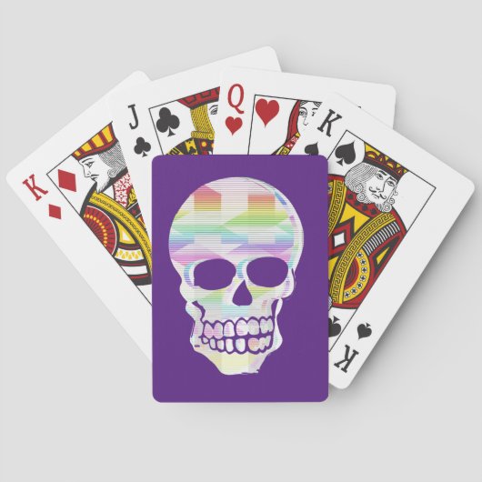 Jeu De Cartes Crâne à rayures de couleur (dos)