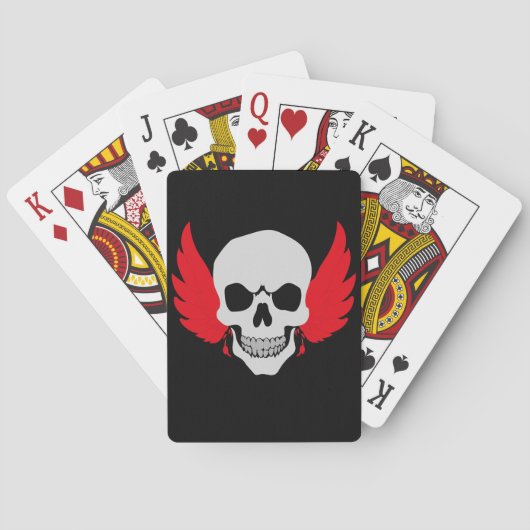 Jeu De Cartes crâne avec aile (dos)