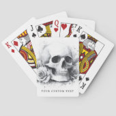 Jeu De Cartes Crâne avec aquarelle rose (dos)