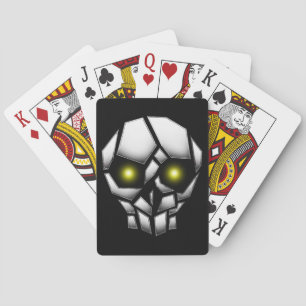 Jeu De Cartes Crâne chromé avec yeux brillants