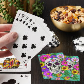 Jeu De Cartes crâne coloré avec fleurs (In Situ)