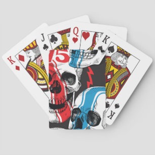 Jeu De Cartes Crâne de course : Rébellion Vintage sans couture.