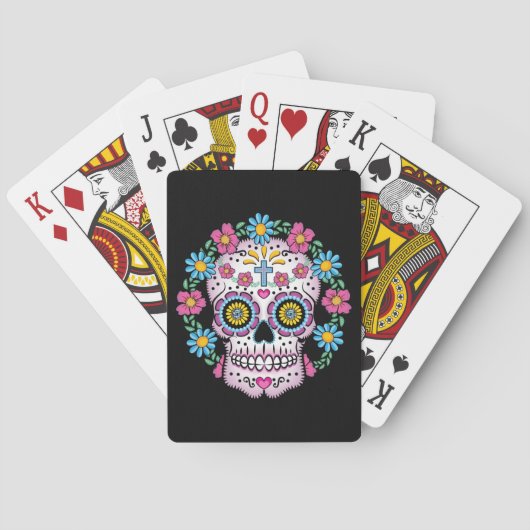 Jeu De Cartes Crâne de Dia de los Muertos Sugar (dos)