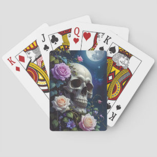 Jeu De Cartes Crâne de Roses au Clair de Lune